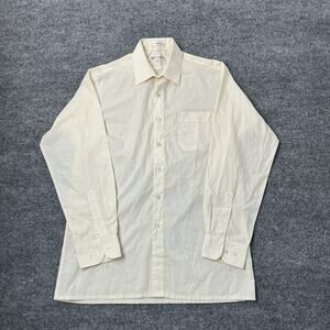 Vintage 80s Pierre Balmain Button Down Shirt Butter Yellow Summer 15 1/2